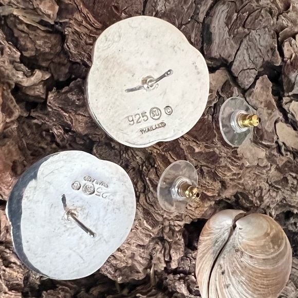 SU Thailand 925 Sterling Silver Pinwheel Earrings Studs Punch In 2.25 cms - Picture 4 of 5